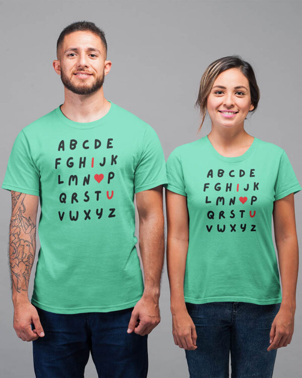 ABCDE I Love You Valentine Couple T-Shirt - DK - Image 4