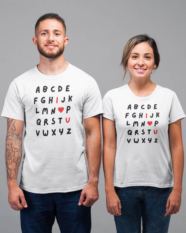 ABCDE I Love You Valentine Couple T-Shirt - DK - Image 2