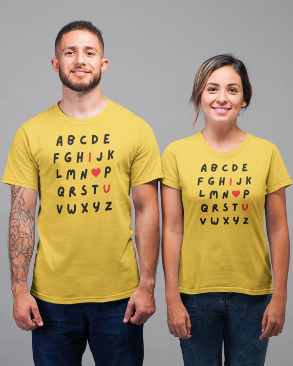 ABCDE I Love You Valentine Couple T-Shirt - DK - Image 3