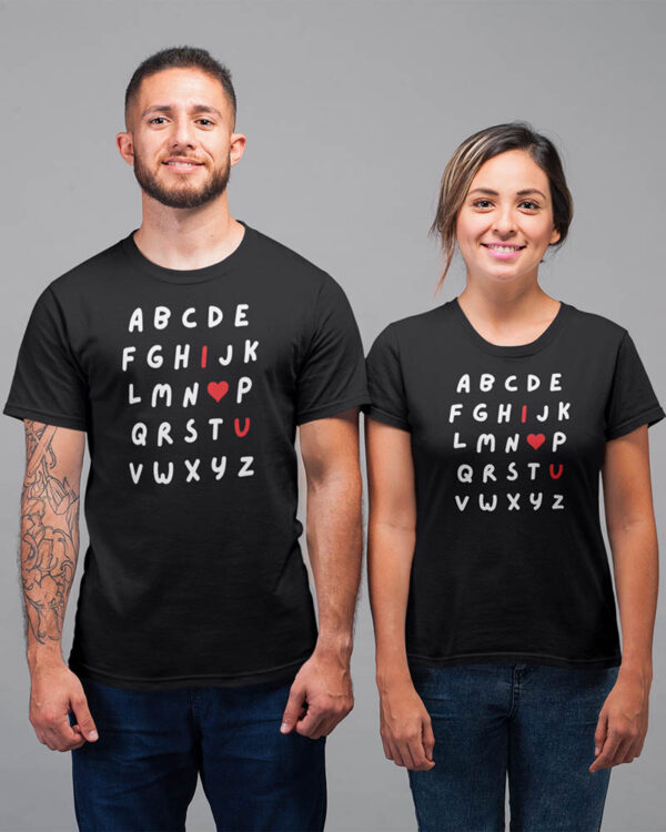 ABCDE I Love You Valentine Couple T-Shirt - LT