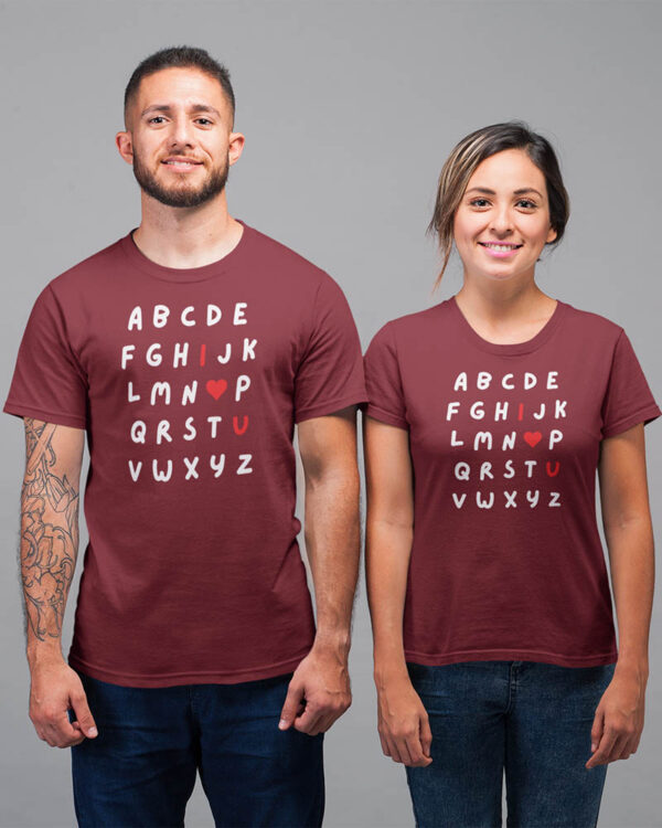 ABCDE I Love You Valentine Couple T-Shirt - LT - Image 3