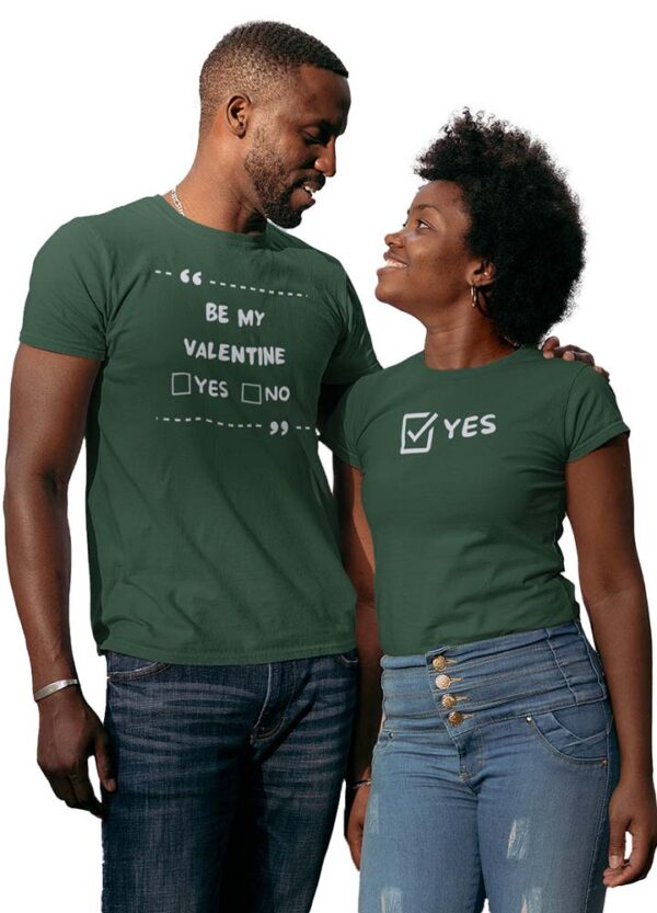 Be My Valentine Yes or No Couples T-Shirt - LT - Image 7