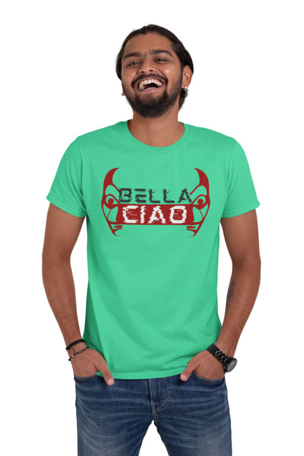 Bella ciao Face Glitch T-Shirt for Men - Image 3