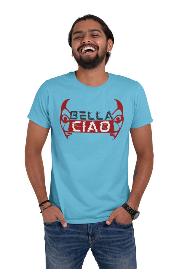 Bella ciao Face Glitch T-Shirt for Men - Image 6