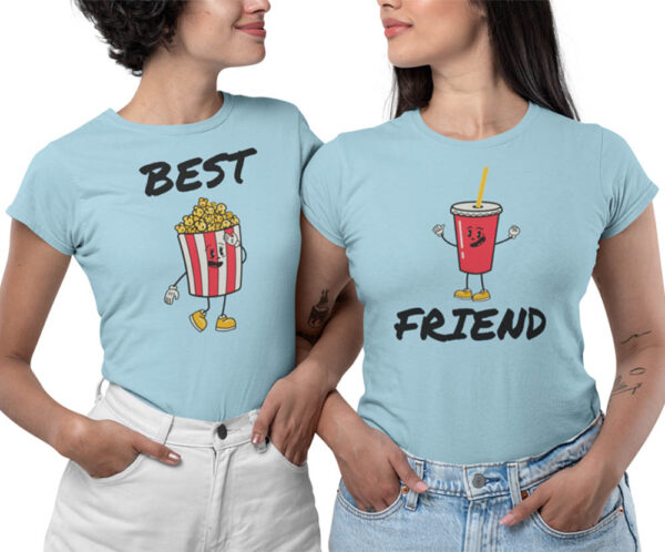 Best Friend Popcorn Coke Besties T-Shirt for Women - DK