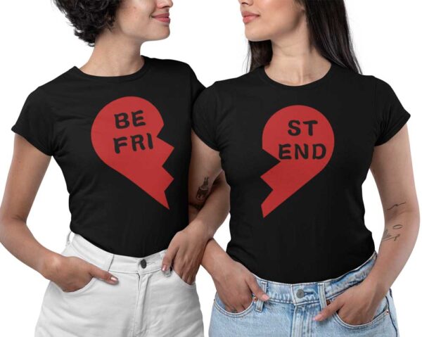 Besties Best Friend Heart Half Pair Women's T-Shirt - Image 4