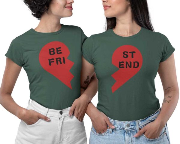 Besties Best Friend Heart Half Pair Women's T-Shirt - Image 5