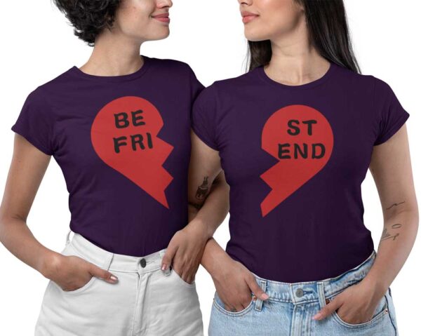 Besties Best Friend Heart Half Pair Women's T-Shirt - Image 7