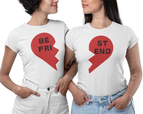 Besties Best Friend Heart Half Pair Women's T-Shirt - Image 2