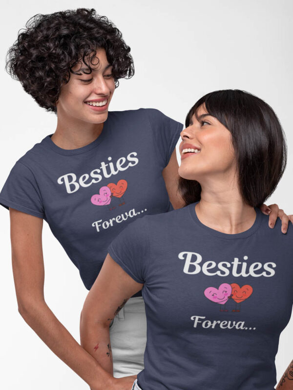 Besties Forever Two Heart Hugging T-Shirt for Women – LT - Image 5