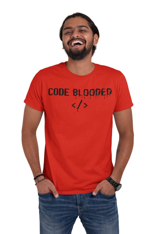 CODE Blooded Programmer T-Shirt for Men - DK - Image 2