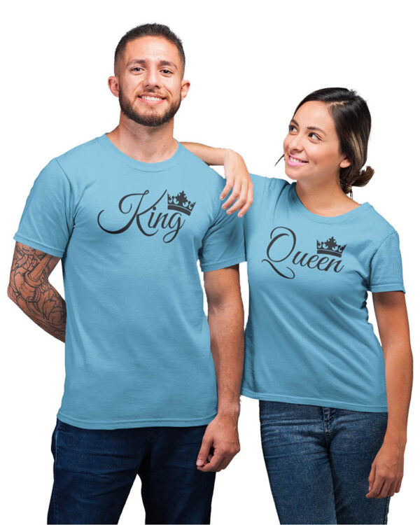 King Queen Crown Valentine Couple T-Shirt - DK