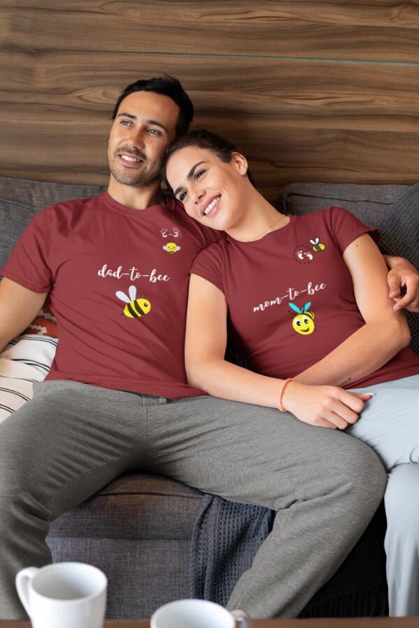 Dad to be, Mom to be Valentine Couples T-Shirt - LT - Image 5