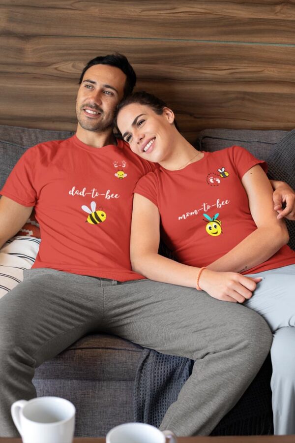 Dad to be, Mom to be Valentine Couples T-Shirt - LT - Image 2