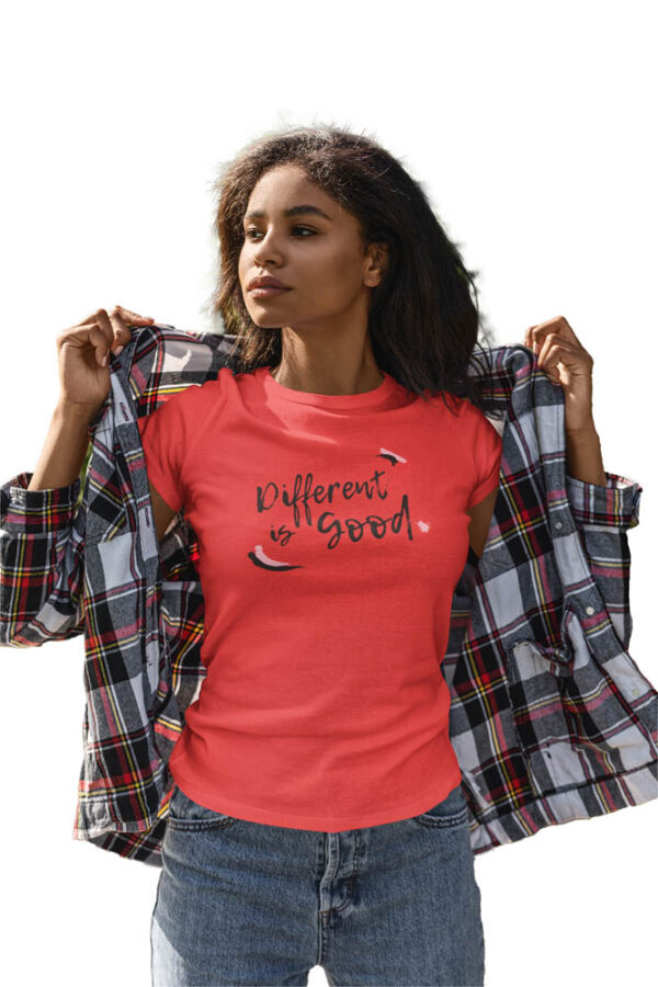 Different is Good Positivity T-Shirt for Women - DK - Image 4