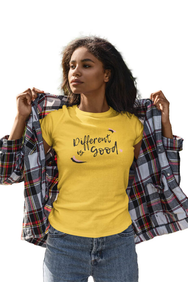 Different is Good Positivity T-Shirt for Women - DK - Image 2