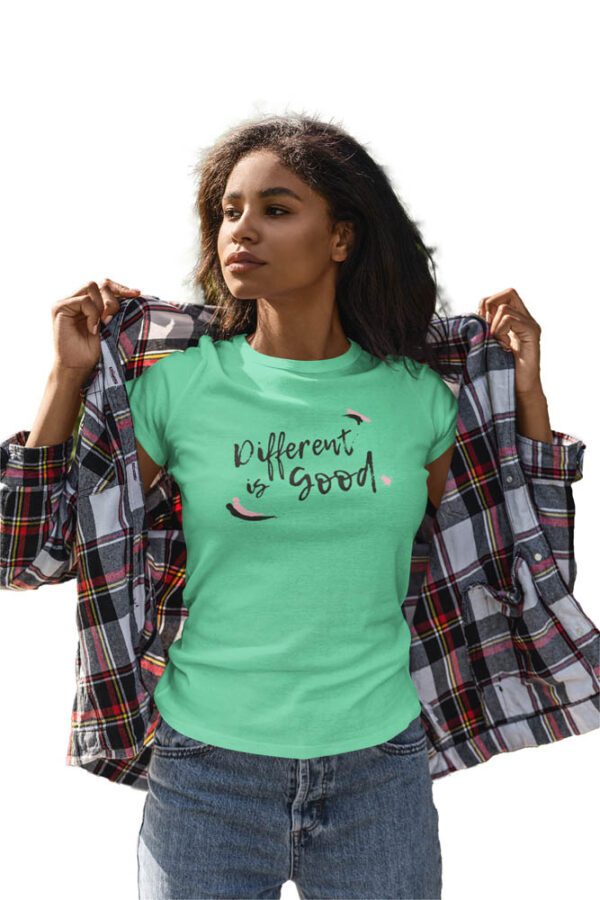 Different is Good Positivity T-Shirt for Women - DK - Image 3