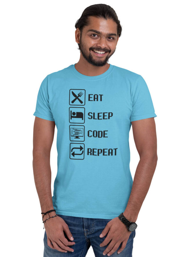 Eat Sleep Code Repeat Programming T-Shirt for Men - DK - Image 3