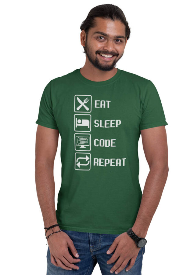 Eat Sleep Code Repeat Programming T-Shirt for Men - LT - Image 3