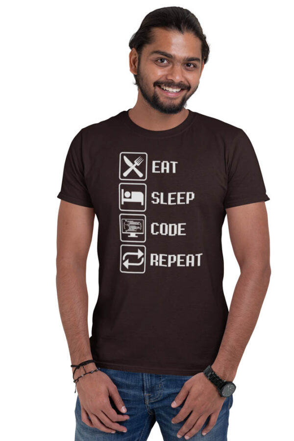 Eat Sleep Code Repeat Programming T-Shirt for Men - LT - Image 4