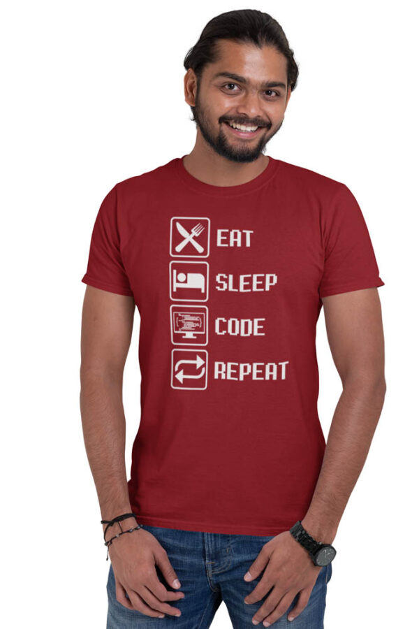 Eat Sleep Code Repeat Programming T-Shirt for Men - LT - Image 5