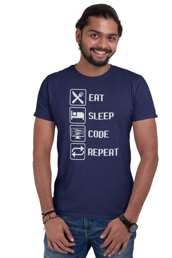 Eat Sleep Code Repeat Programming T-Shirt for Men - LT - Image 6