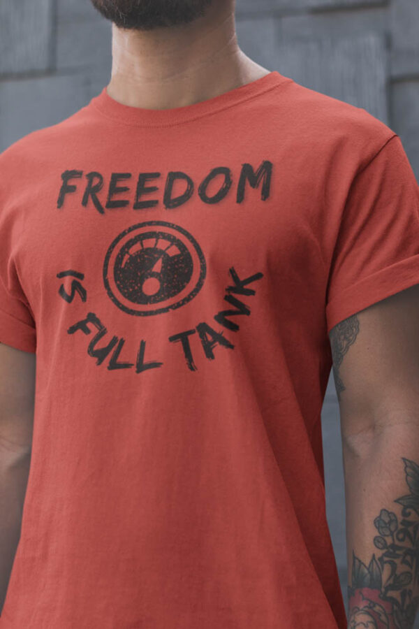 FREEDOM Is Full Tank Bike T-Shirt for Men - DK - Image 3