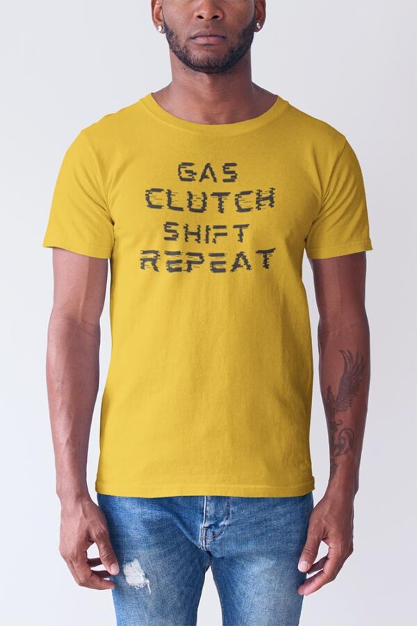 Gas Clutch Shift Repeat Glitch Bike T-Shirt for Men - DK - Image 2