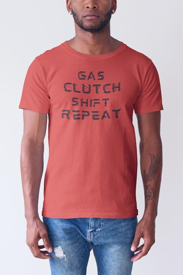 Gas Clutch Shift Repeat Glitch Bike T-Shirt for Men - DK - Image 3