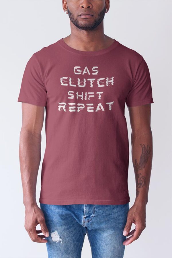 Gas Clutch Shift Repeat Glitch Bike T-Shirt for Men - LT - Image 3