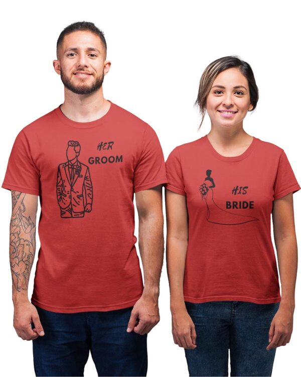 Her Groom, His Bride Valentine Couples T-Shirt - DK - Image 5