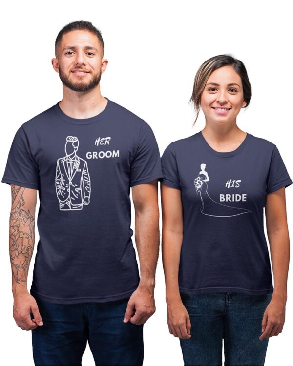 Her Groom, His Bride Valentine Couples T-Shirt - LT - Image 2