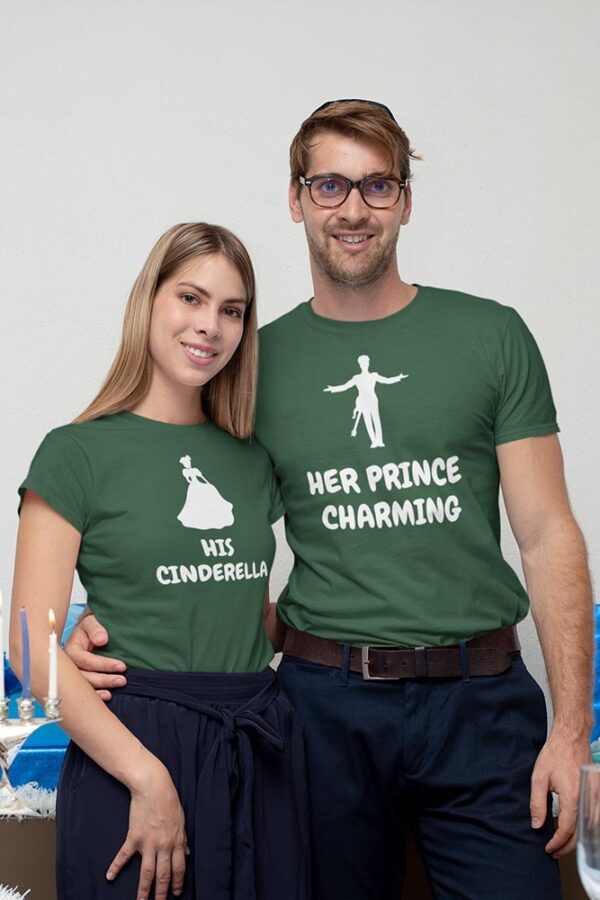 Her Prince Charming, His Cinderella Valentine Couples T-Shirt - LT - Image 2