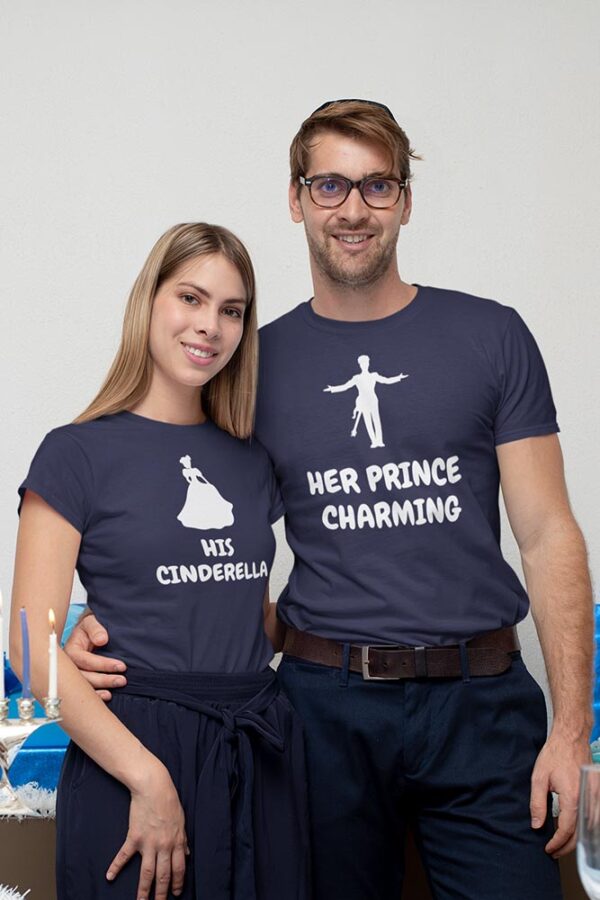 Her Prince Charming, His Cinderella Valentine Couples T-Shirt - LT - Image 4