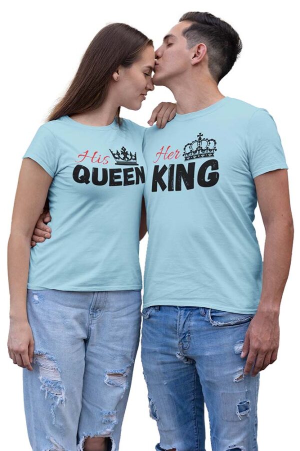 His Queen Her King Couples Valentine T-Shirt - DK