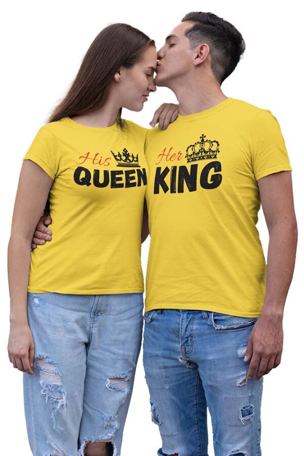 His Queen Her King Couples Valentine T-Shirt - DK - Image 5