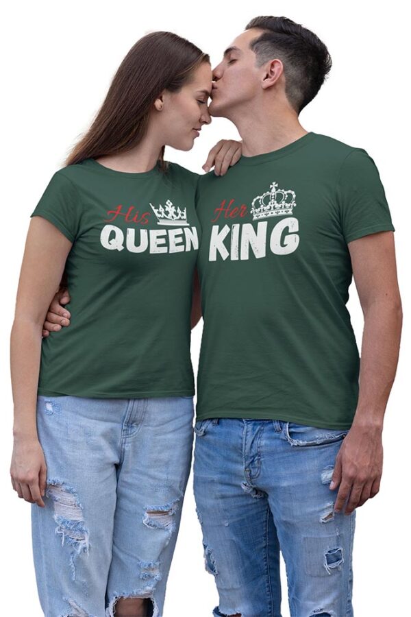 His Queen Her King Couples Valentine T-Shirt - LT - Image 2