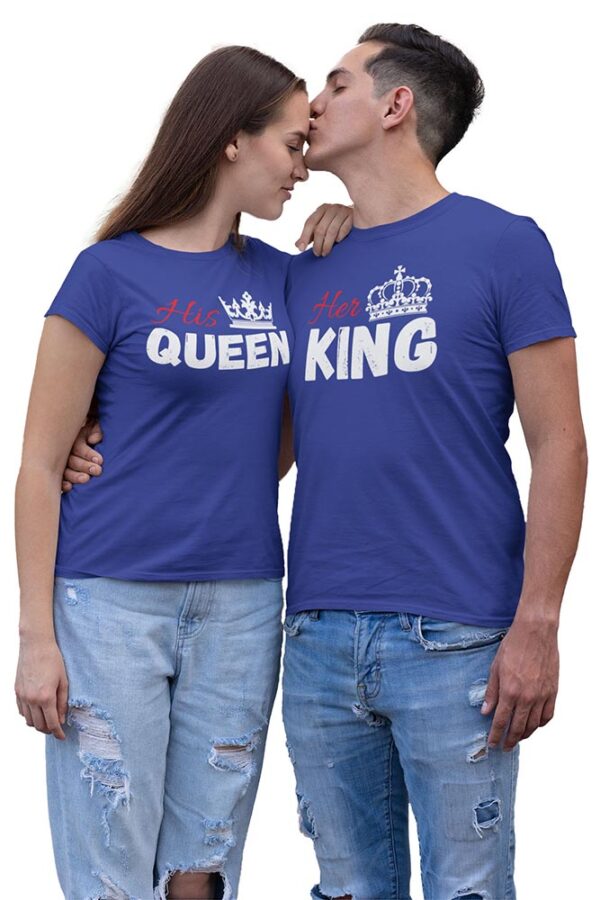 His Queen Her King Couples Valentine T-Shirt - LT - Image 5