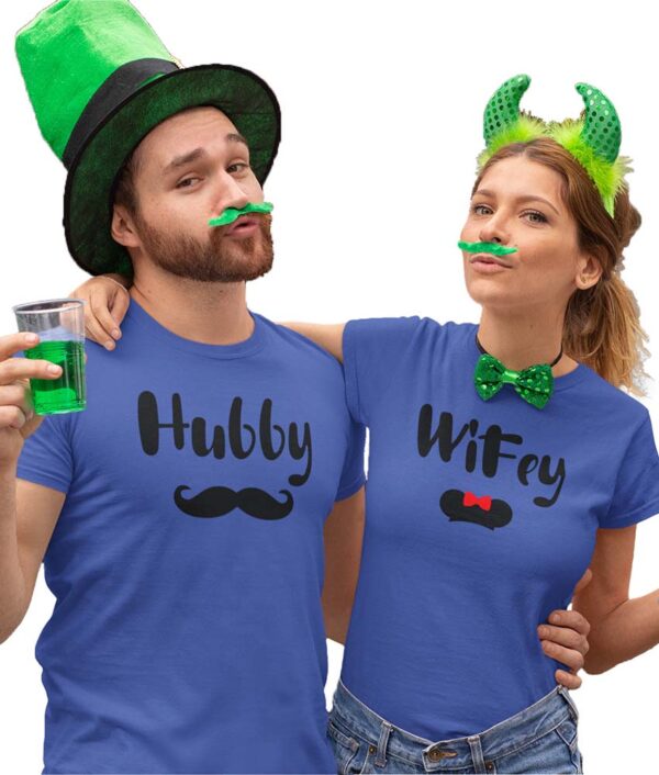 Hubby Wifey Valentine Couples T-Shirt - DK - Image 3