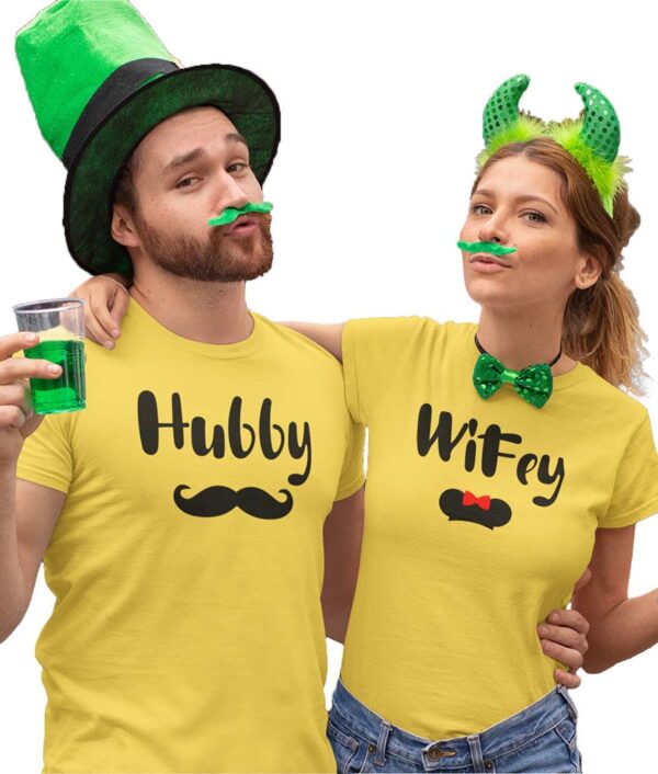 Hubby Wifey Valentine Couples T-Shirt - DK - Image 5