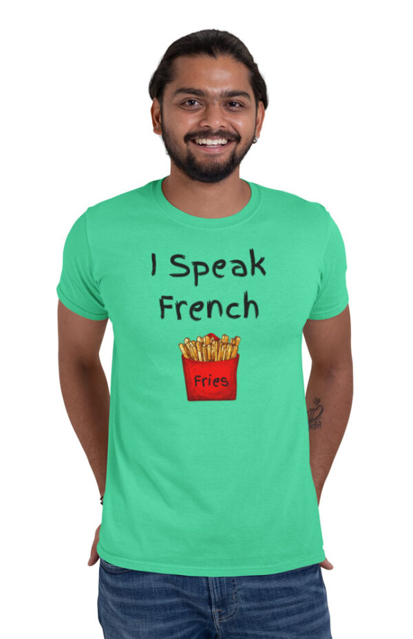 I Speak French Fries Foodie T-Shirt for Men - DK - Image 5