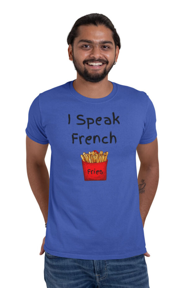 I Speak French Fries Foodie T-Shirt for Men - DK - Image 3