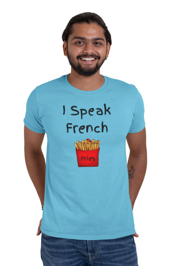 I Speak French Fries Foodie T-Shirt for Men - DK - Image 4