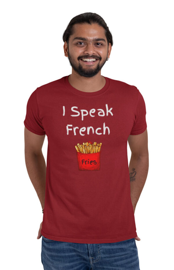 I Speak French Fries Foodie T-Shirt for Men - LT - Image 4