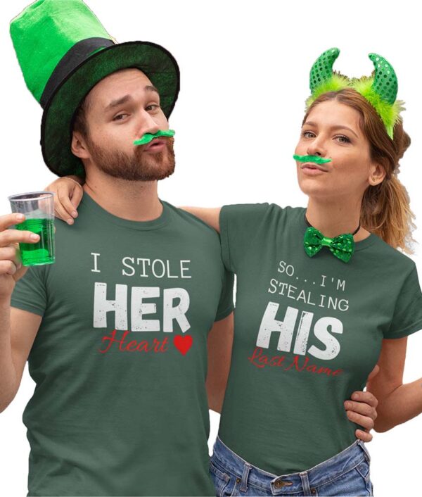 I Stole her heart, So I'm Stealing His Last Name | Couple T-Shirt - LT - Image 2