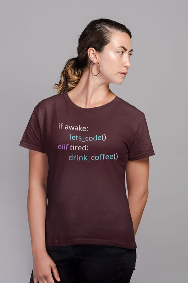 If Awake Code, else if Drink Coffee Programmer Women's T-Shirt - Image 2