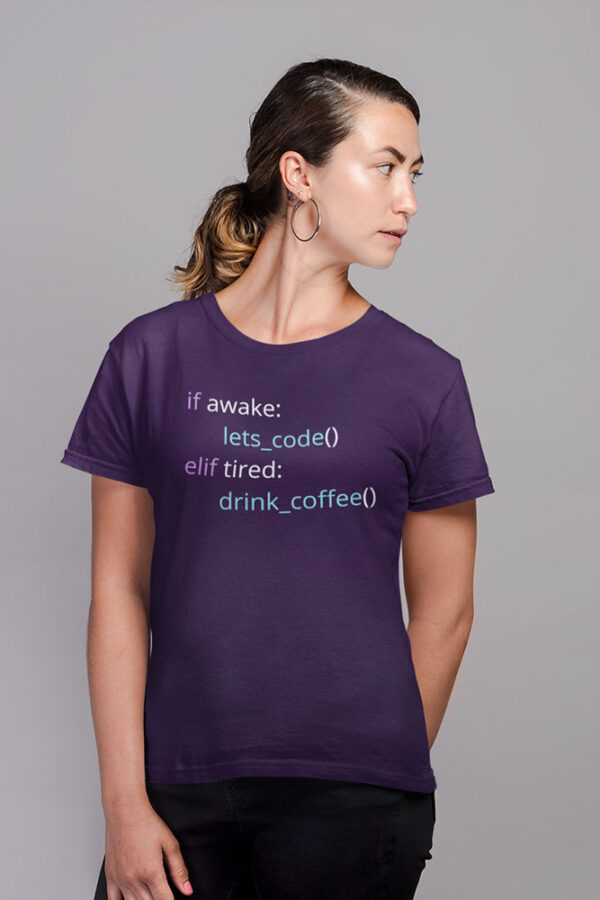 If Awake Code, else if Drink Coffee Programmer Women's T-Shirt - Image 4