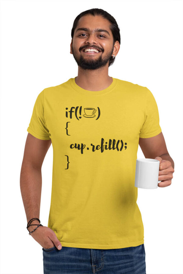 If not Coffee; Refill Code Programmer T-Shirt for Men - DK - Image 4