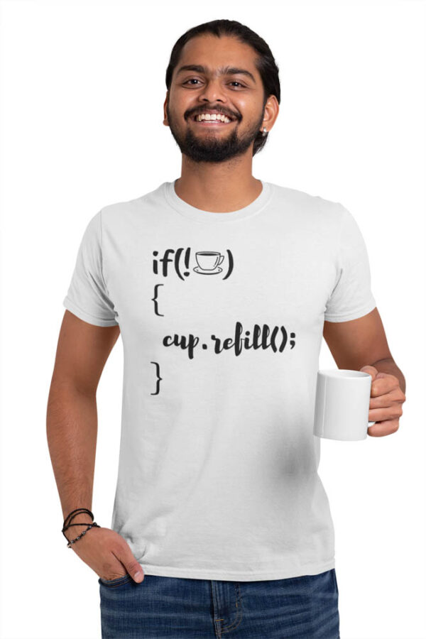 If not Coffee; Refill Code Programmer T-Shirt for Men - DK - Image 2