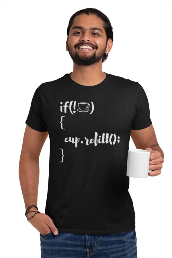 If not Coffee; Refill Code Programmer T-Shirt for Men - LT - Image 4